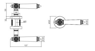 ProGriff TD-Antike auf Rosette–Chrom/Nickel matt